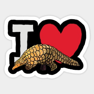 I Love Pangolins Sticker